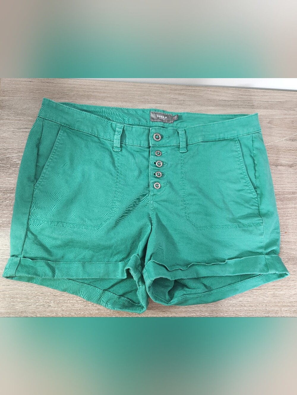 Torrid Stretch Mid-Rise Button Fly Shorts